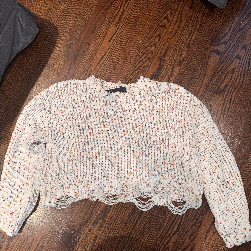 Colorful, crop knit sweater